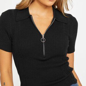 cotton on black quarter zip tee | womens tops shirts